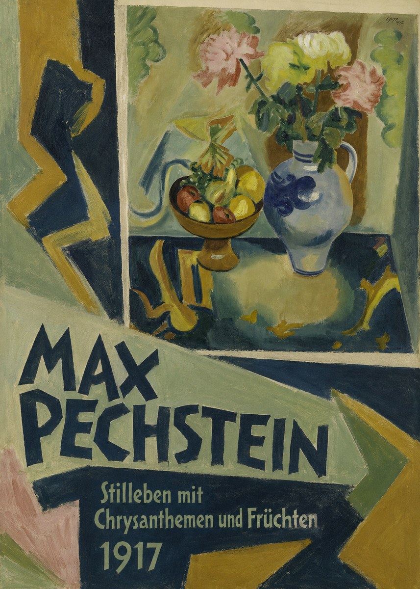 Max Pechstein Stilleben Mit Chrysanthemen Und Früchten No3 - Póster