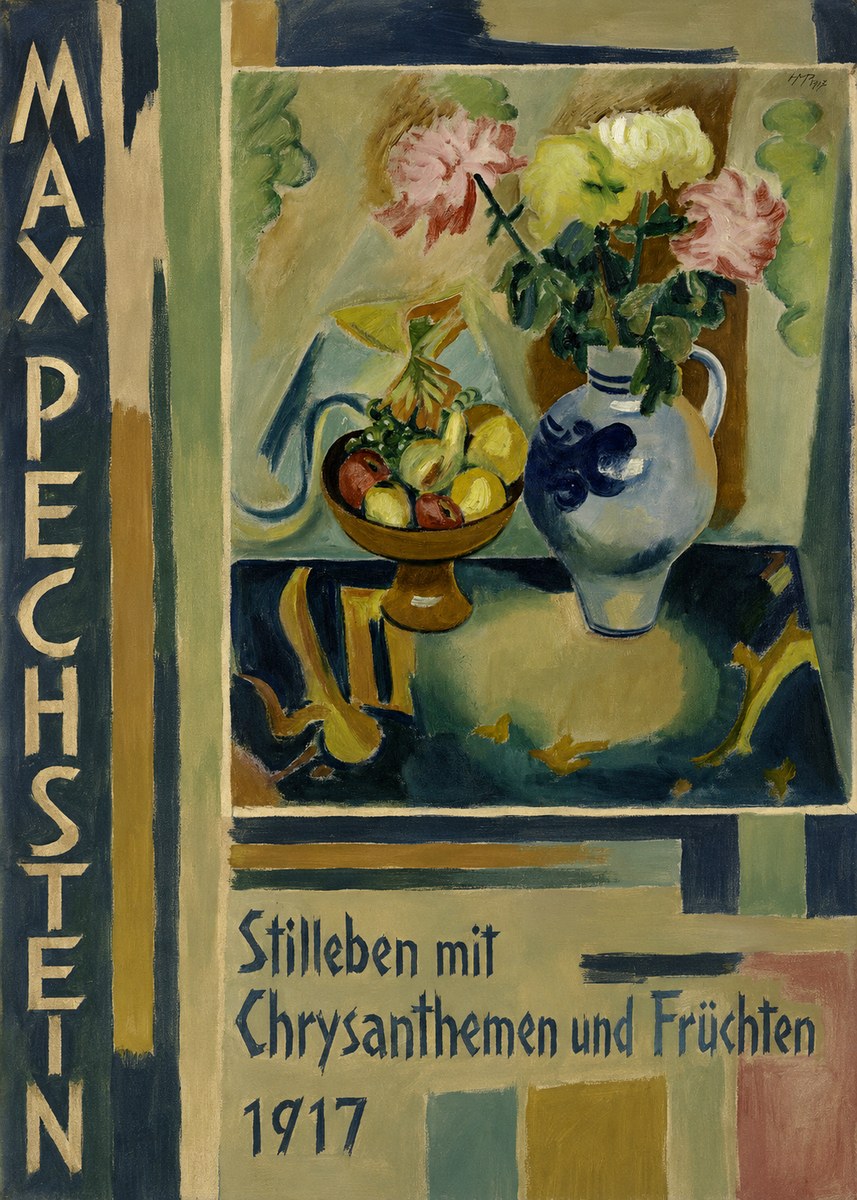 Max Pechstein Stilleben Mit Chrysanthemen Und Früchten No4 - Póster