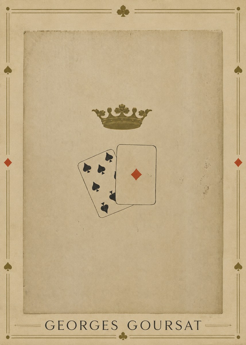 Georges Goursat Crown and Playing Cards No1 - Póster