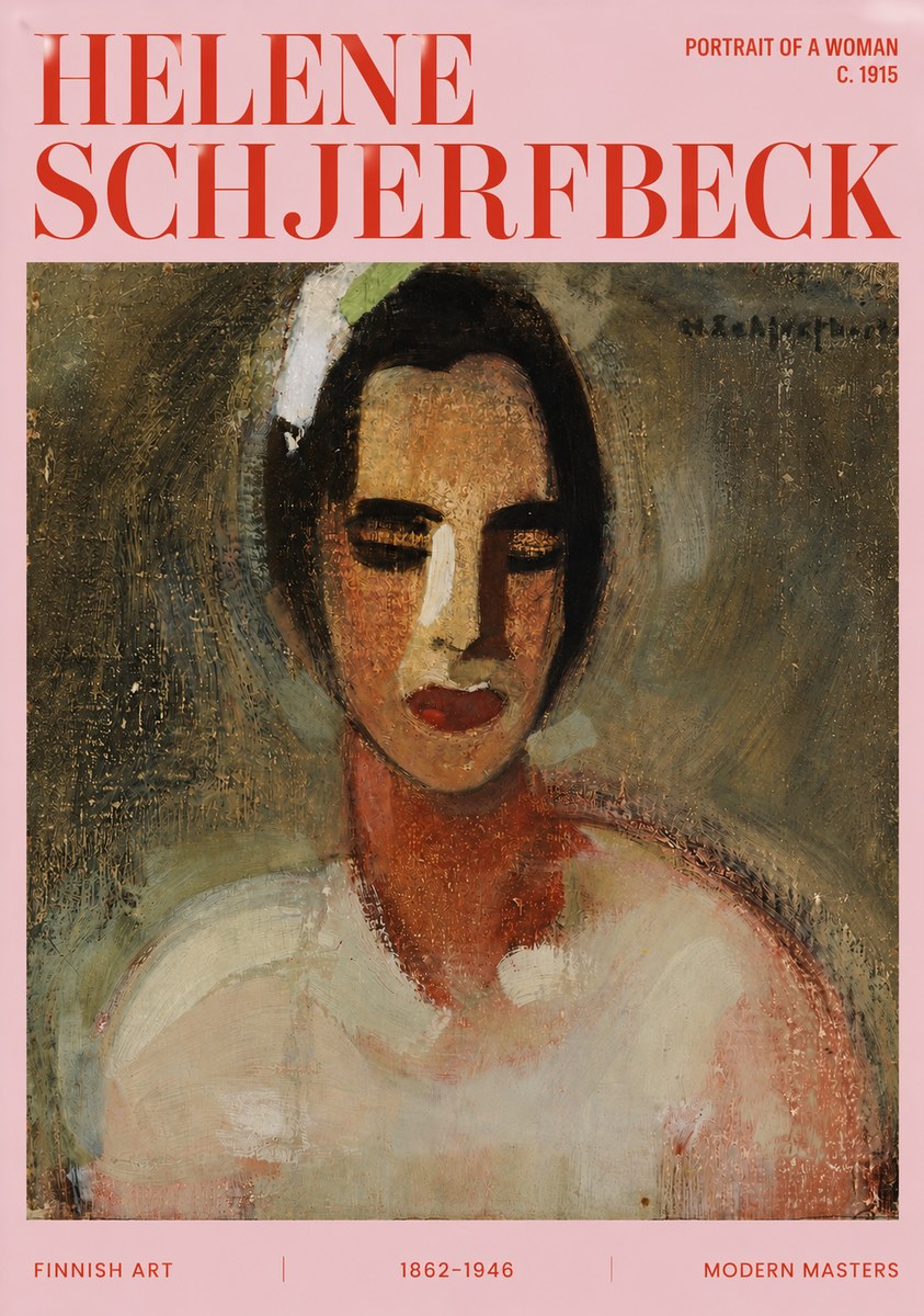 Helene Schjerfbeck Portrait of a Woman III No4 - Póster