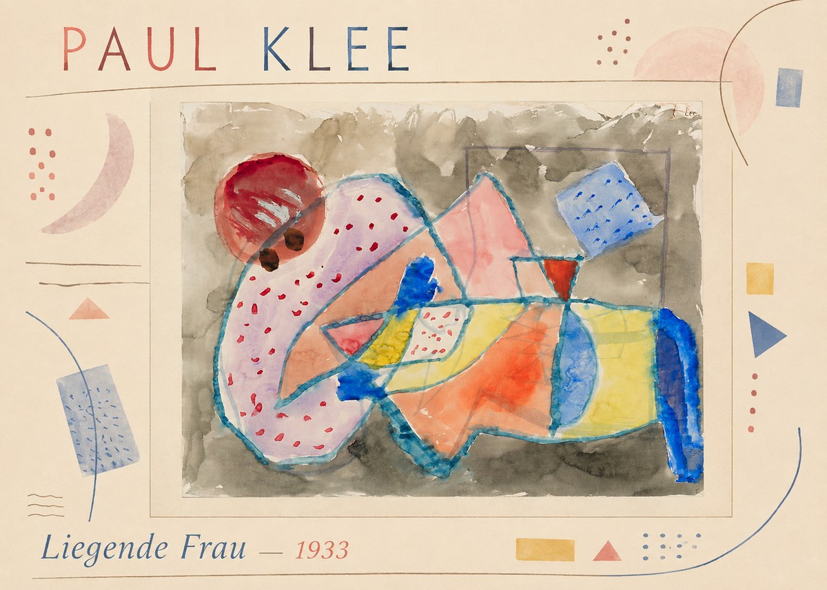 Paul Klee Liegende Frau - 1933 No2 - Póster