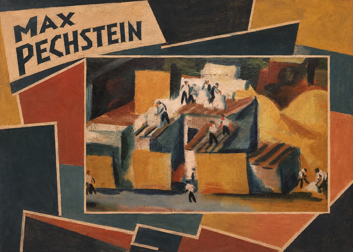 Max Pechstein Workers on Rooftops No6 - Póster