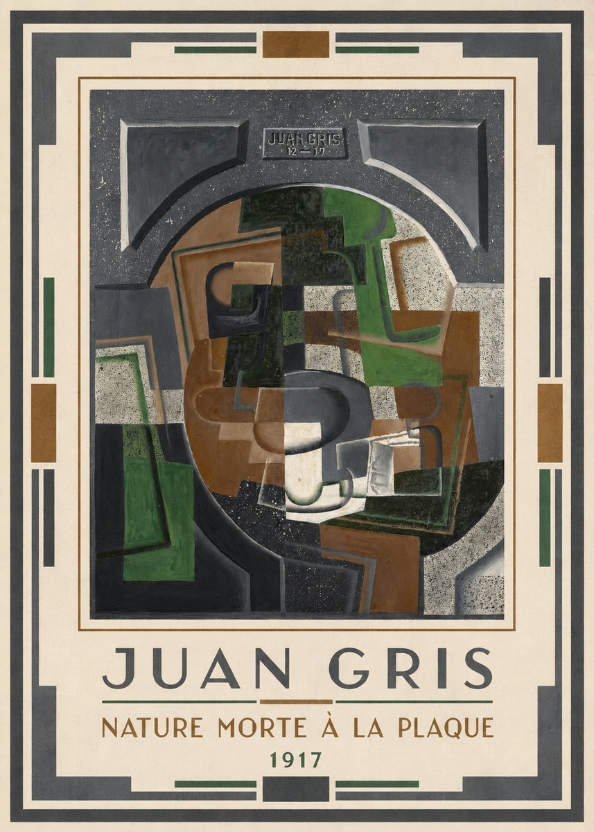 Juan Gris Nature Morte À La Plaque No1 - Póster