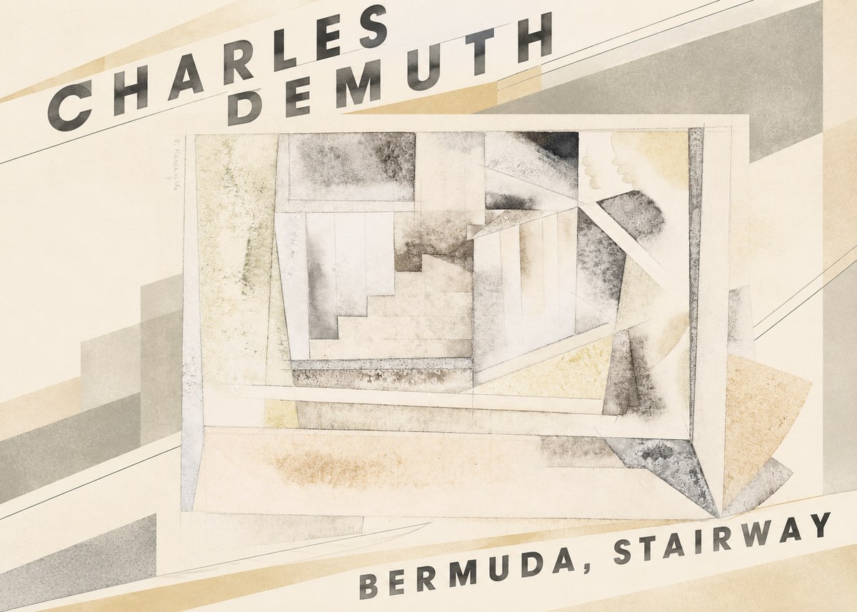 Charles Demuth Bermuda, Stairway No3 - Póster