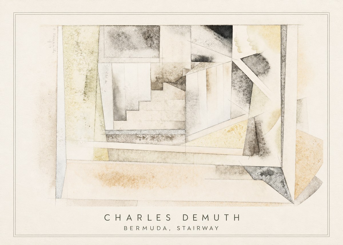 Charles Demuth Bermuda, Stairway No4 - Póster
