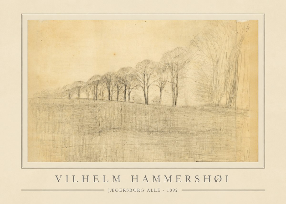 Vilhelm Hammershøi Jægersborg Allé No3 - Póster