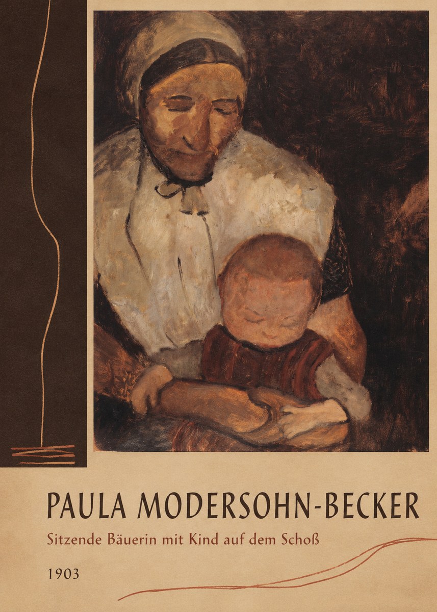 Paula Modersohn-Becker Sitzende Bäuerin Mit Kind Auf Dem Schoß No2 - Póster