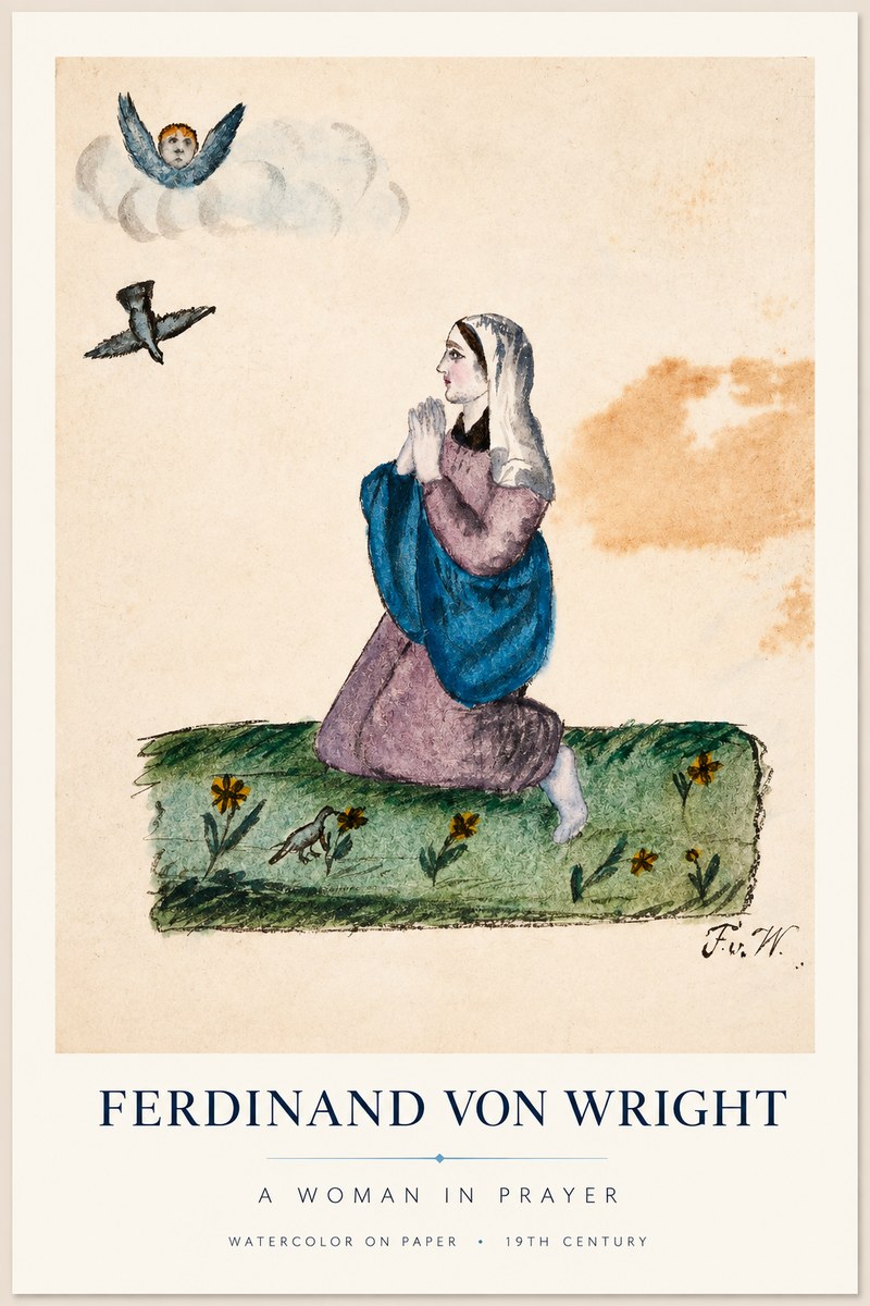 Ferdinand von Wright A Woman in Prayer No1 - Póster