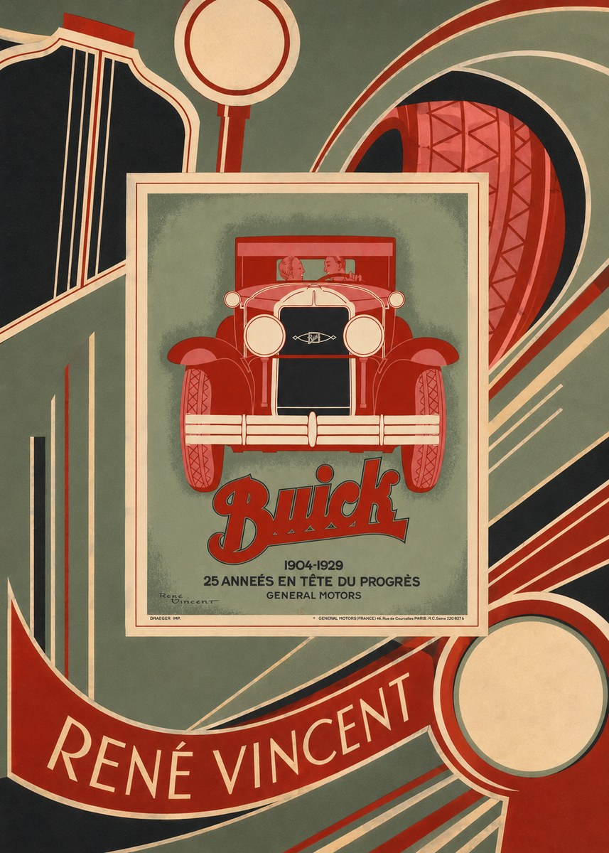 René Vincent Buick - 25 Années En Tête Du Progrès No6 - Póster