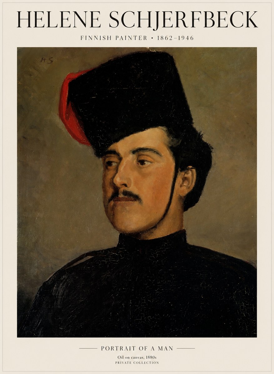 Helene Schjerfbeck Portrait of a Man II No1 - Póster