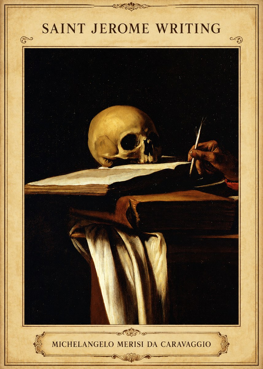 Michelangelo Merisi da Caravaggio Saint Jerome Writing III No5 - Póster