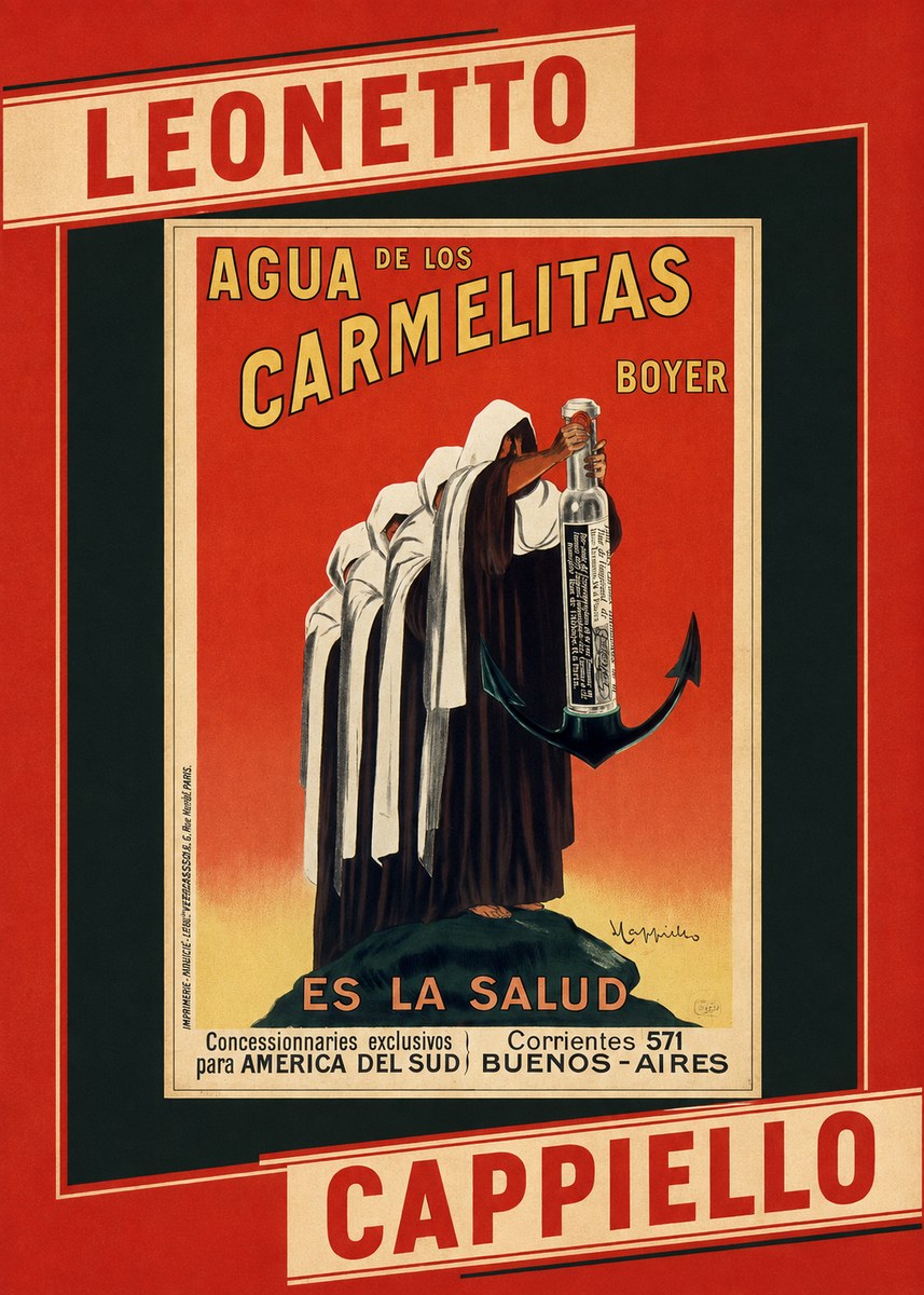 Leonetto Cappiello Agua De Los Carmelitas Boyer No6 - Póster