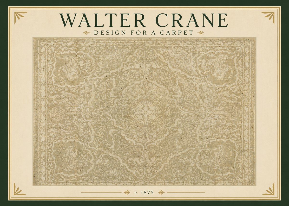 Walter Crane Design for a Carpet No3 - Póster