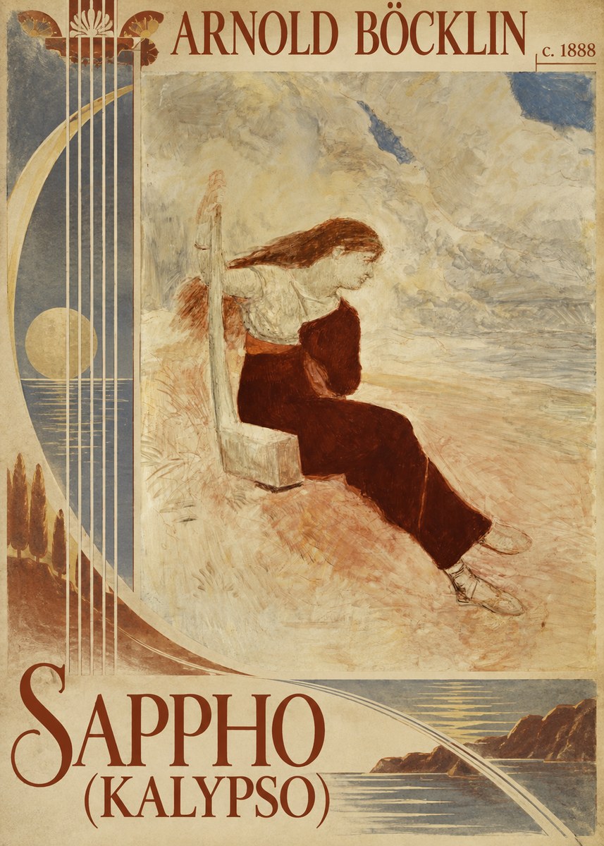 Arnold Böcklin Sappho (Kalypso) No6 - Póster