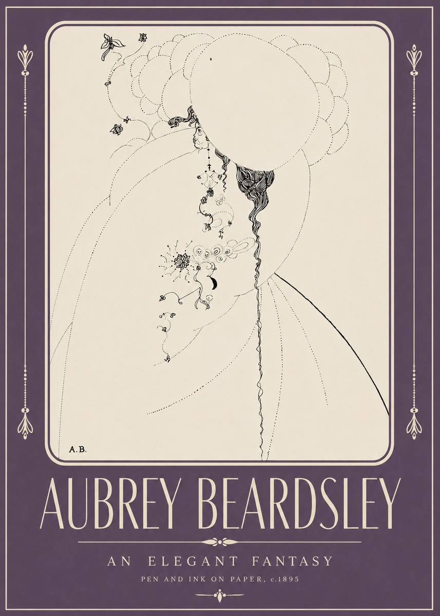 Aubrey Beardsley An Elegant Fantasy No2 - Póster