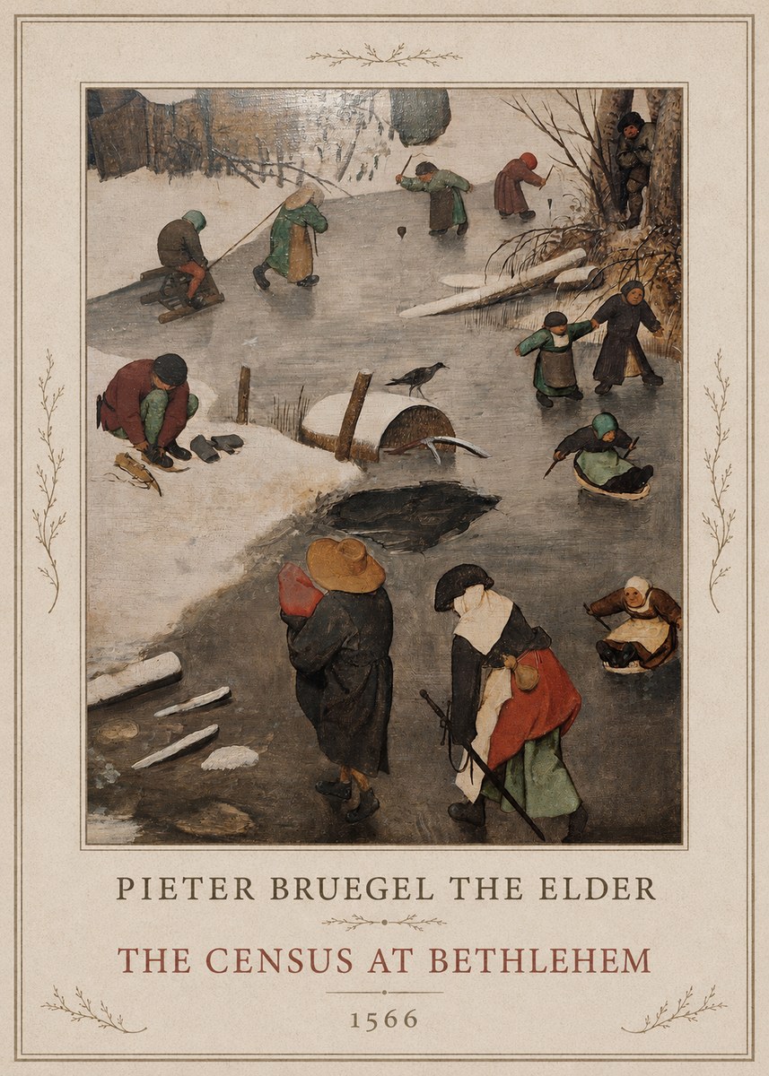Pieter Bruegel The Census at Bethlehem II No1 - Póster
