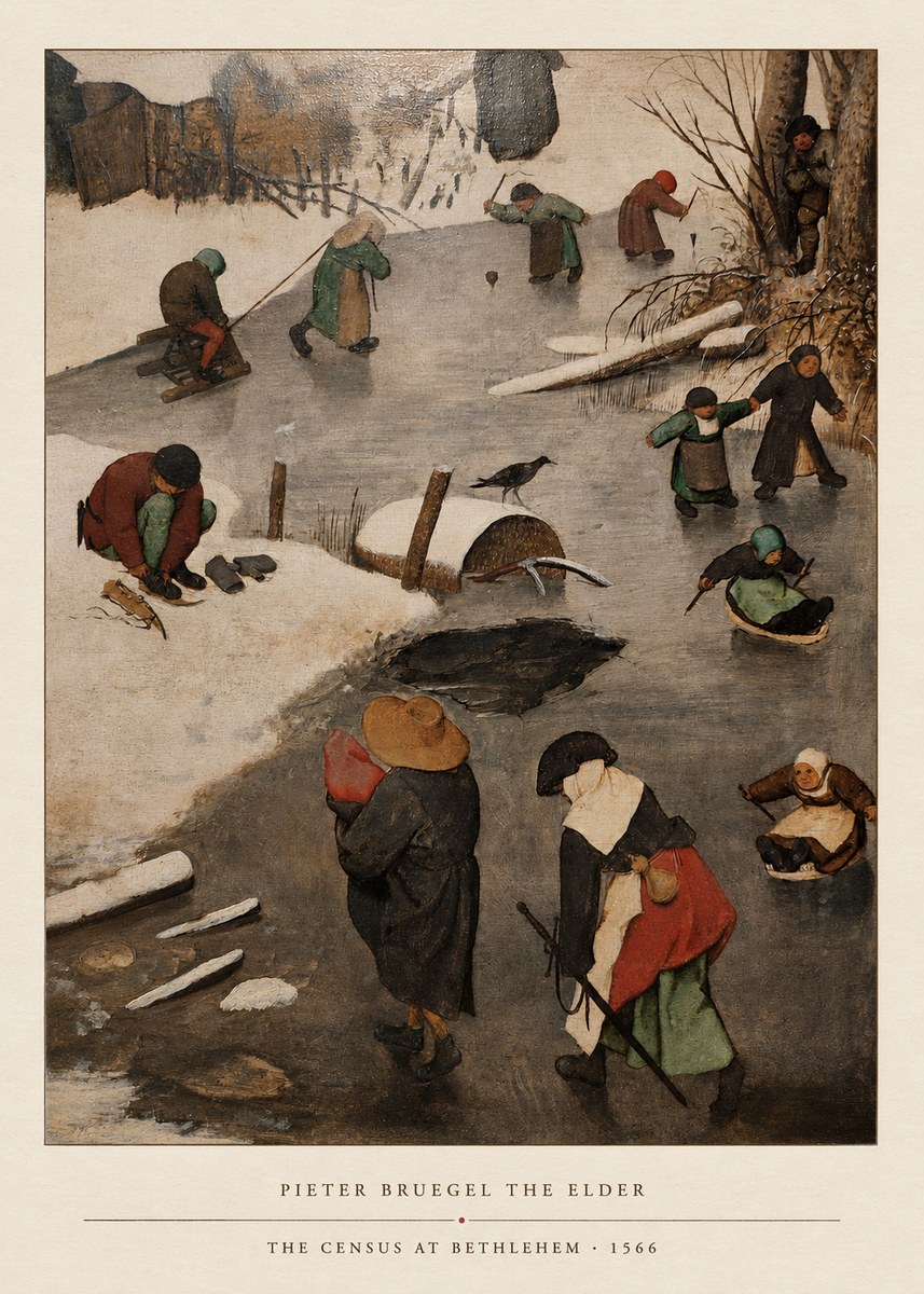 Pieter Bruegel The Census at Bethlehem II No4 - Póster
