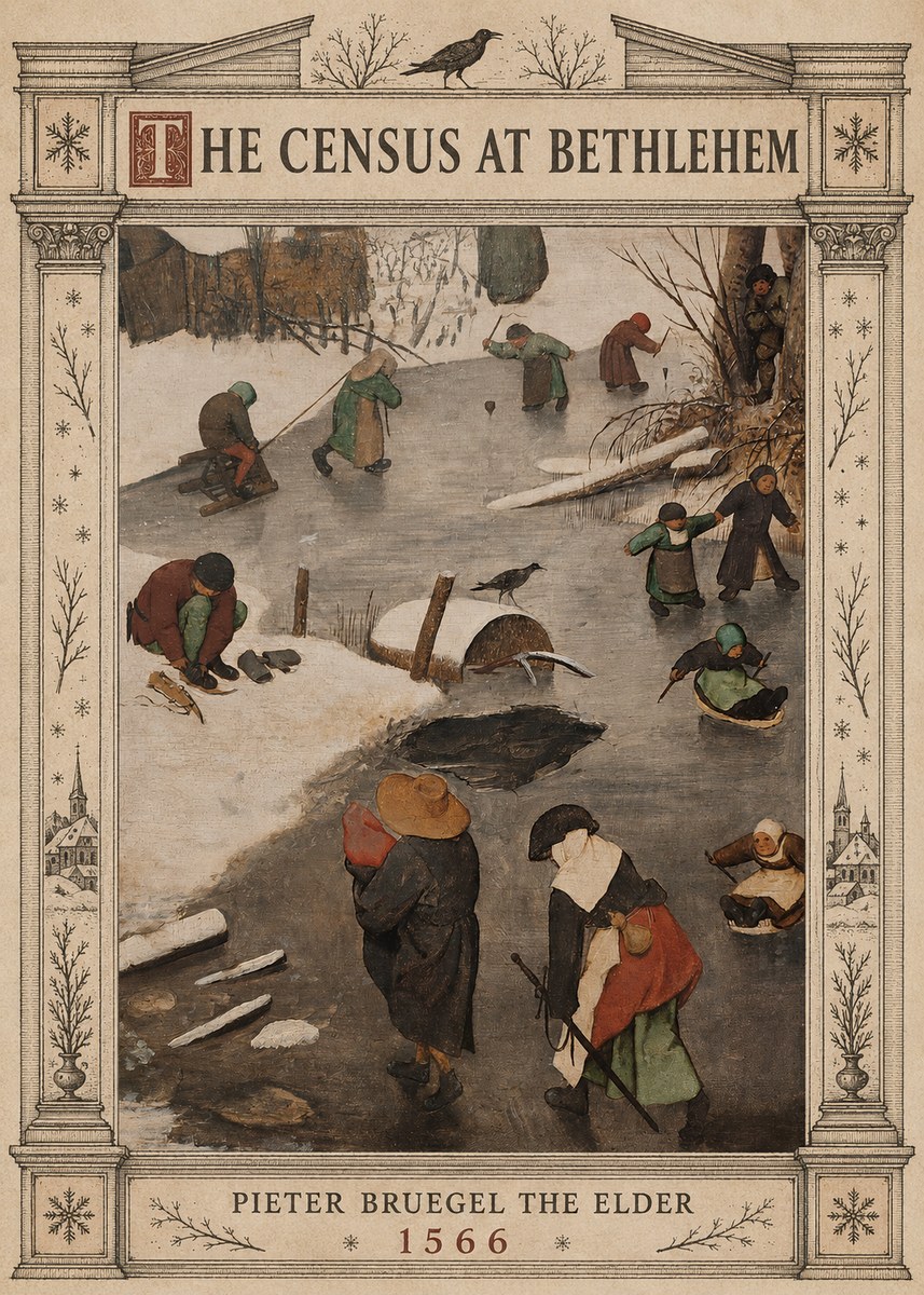 Pieter Bruegel The Census at Bethlehem II No5 - Póster
