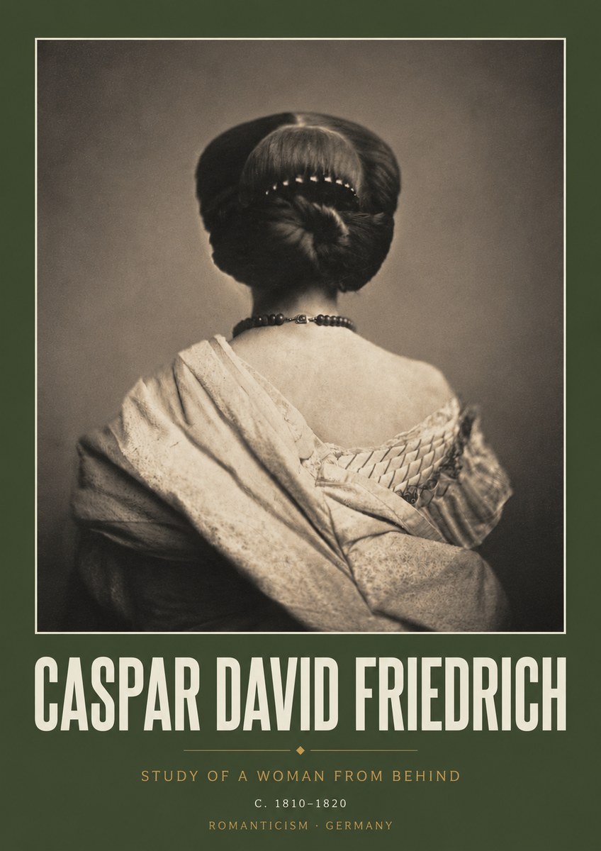 Caspar David Friedrich Study of a Woman from Behind No3 - Póster