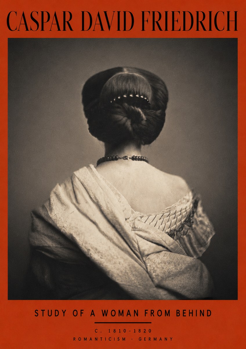 Caspar David Friedrich Study of a Woman from Behind No4 - Póster