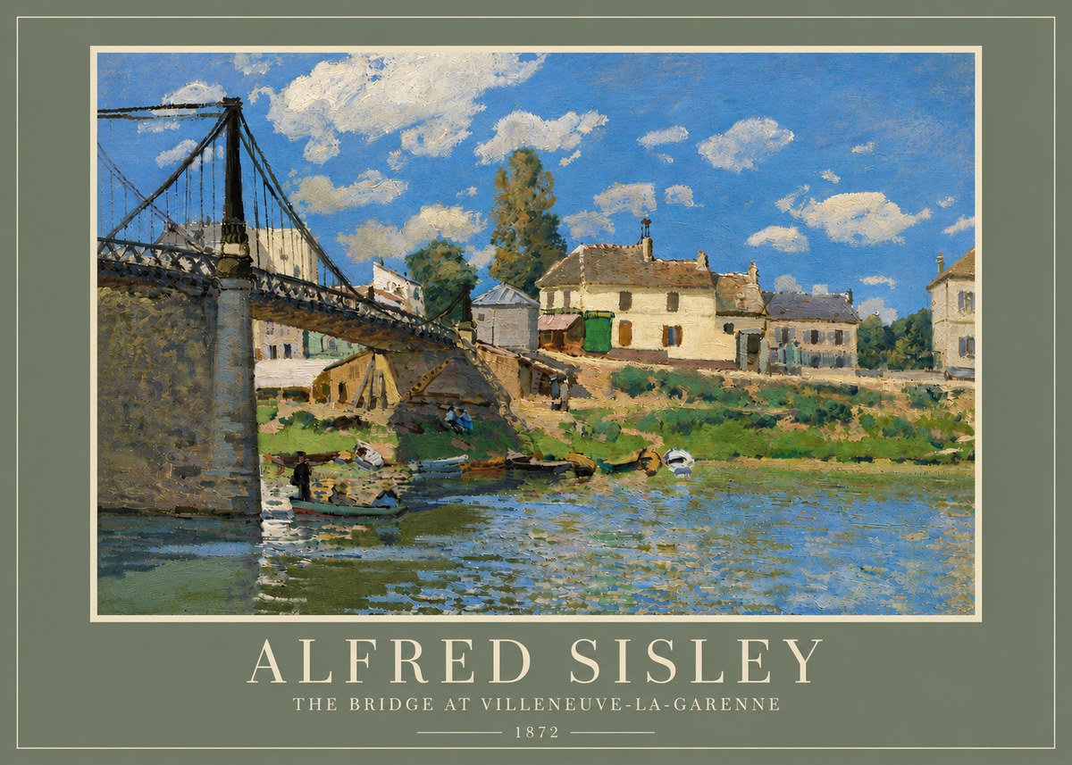 Sisley The Bridge at Villeneuve-la-garenne I No5 - Póster