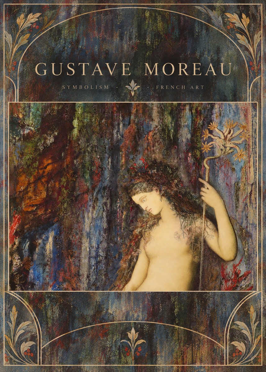 Gustave Moreau The Flower with the Human Head No6 - Póster