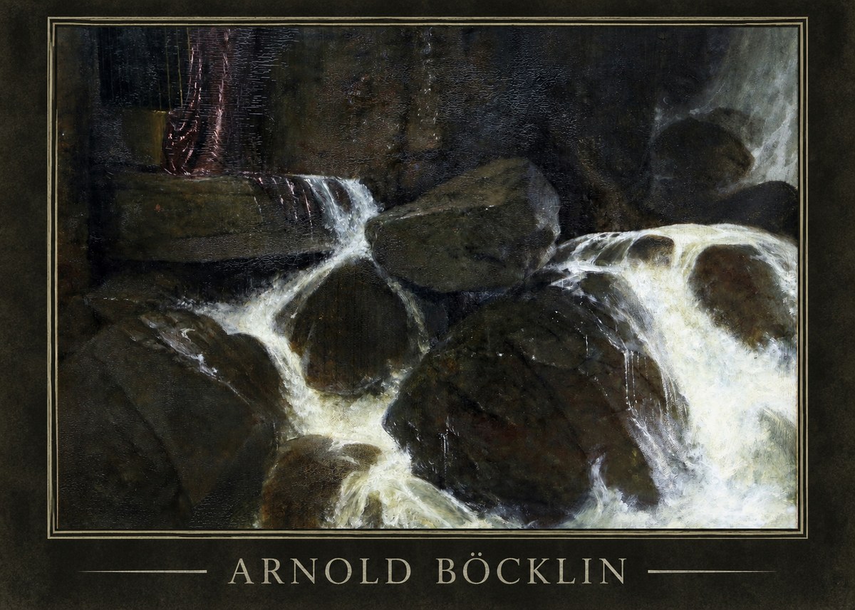 Arnold Böcklin The Nymph of the Waterfall No1 - Póster