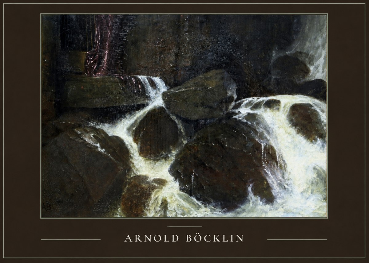 Arnold Böcklin The Nymph of the Waterfall No4 - Póster
