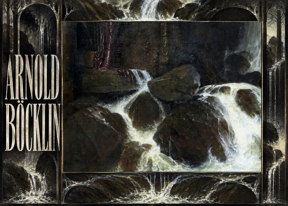 Arnold Böcklin The Nymph of the Waterfall No6 - Póster