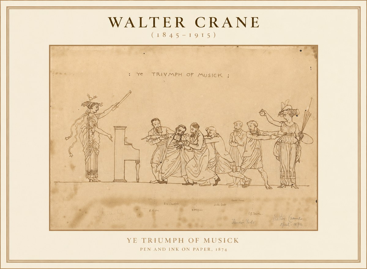 Walter Crane Ye Triumph of Musick No1 - Póster
