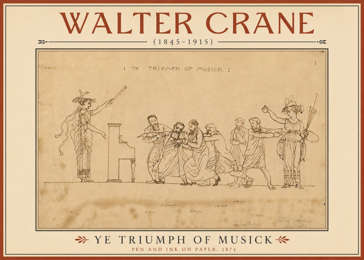 Walter Crane Ye Triumph of Musick No4 - Póster