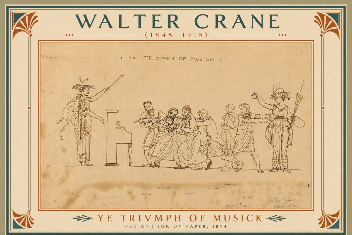 Walter Crane Ye Triumph of Musick No6 - Póster