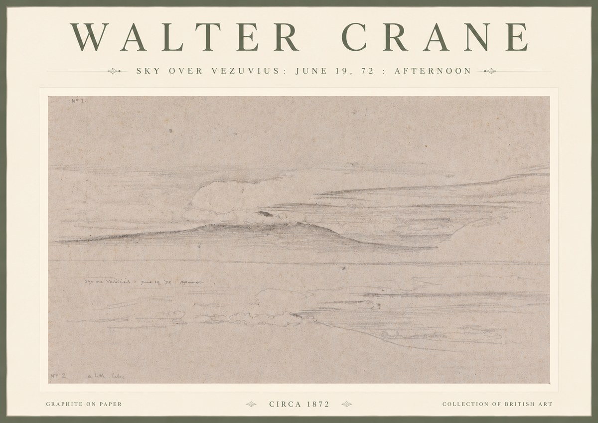 Walter Crane Sky over Vezuvius: June 19, 72 : Afternoon No4 - Póster