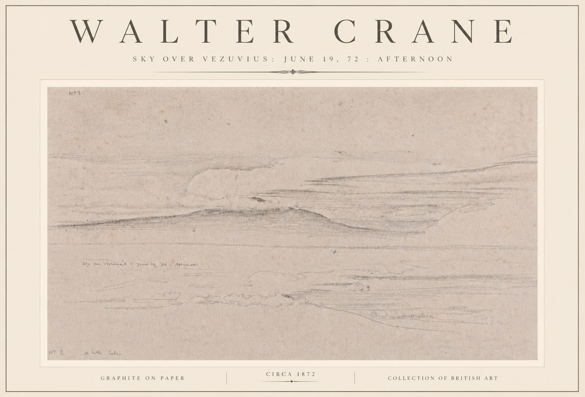 Walter Crane Sky over Vezuvius: June 19, 72 : Afternoon No6 - Póster