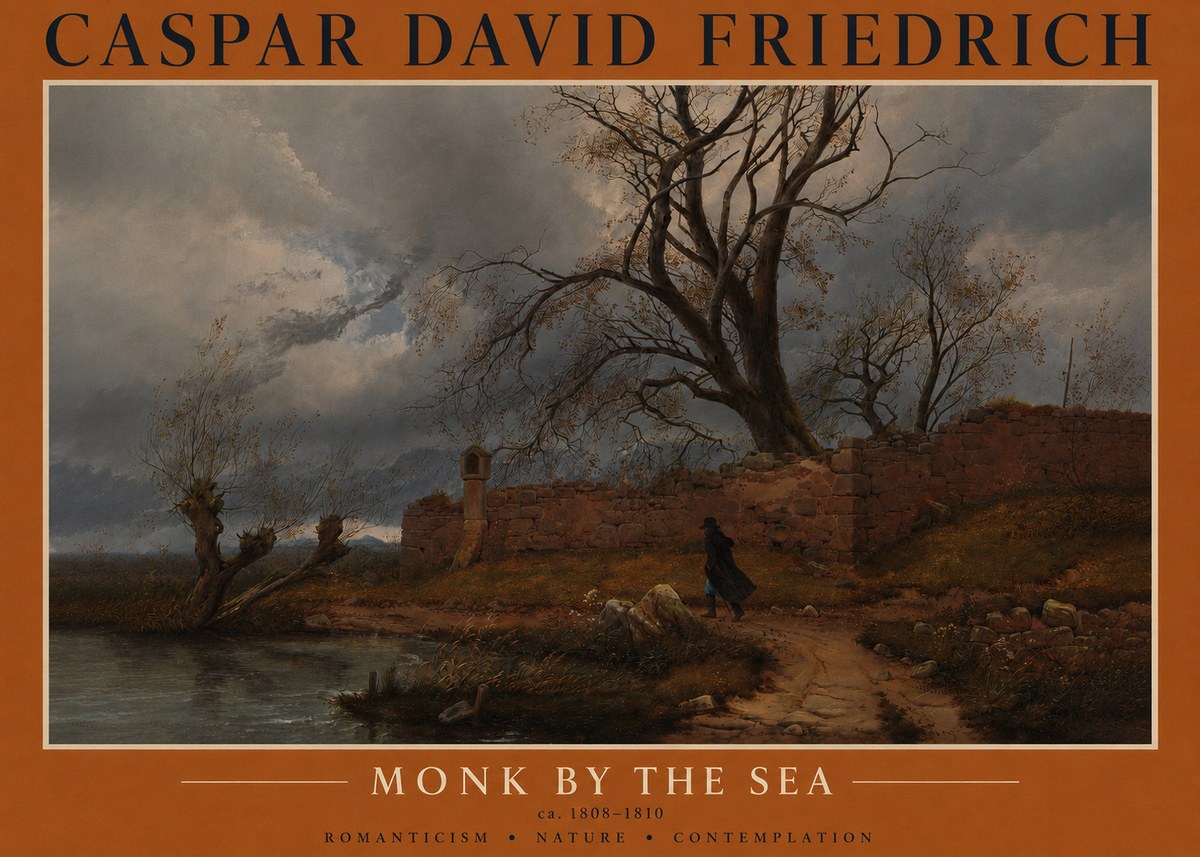 Caspar David Friedrich Autumn Landscape with Ruin No3 - Póster