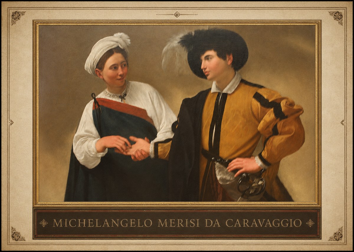 Michelangelo Merisi da Caravaggio The Cardsharps IV No1 - Póster