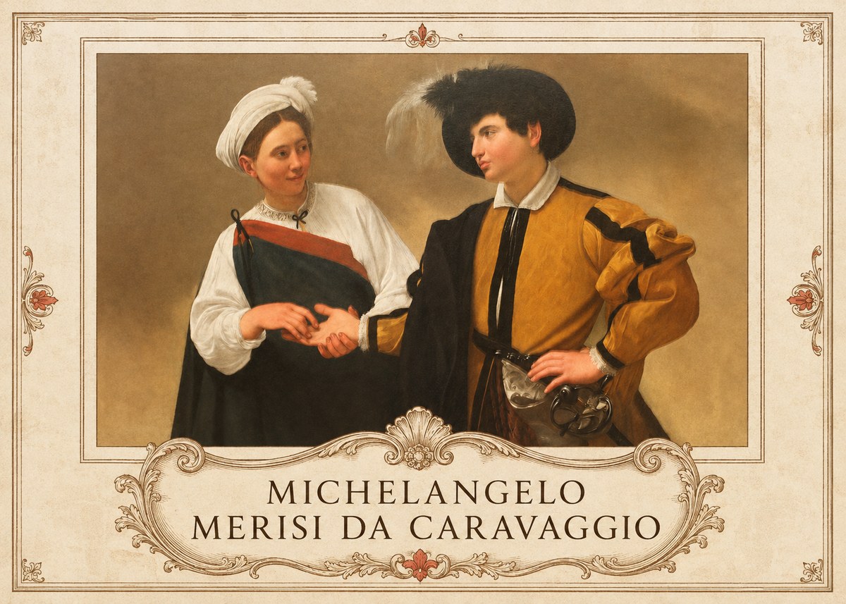 Michelangelo Merisi da Caravaggio The Cardsharps IV No5 - Póster