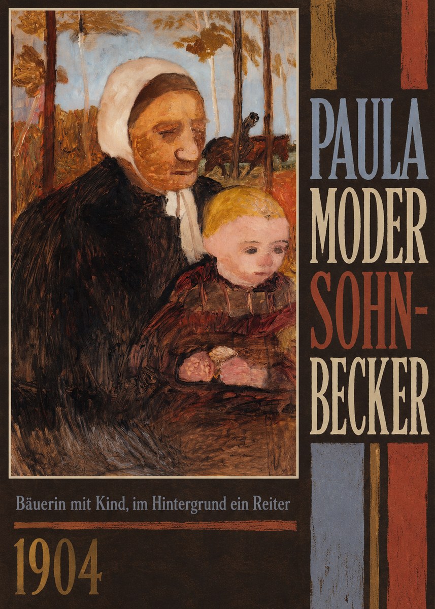 Paula Modersohn-Becker Bäuerin Mit Kind, Im Hintergrund Ein Reiter No2 - Póster