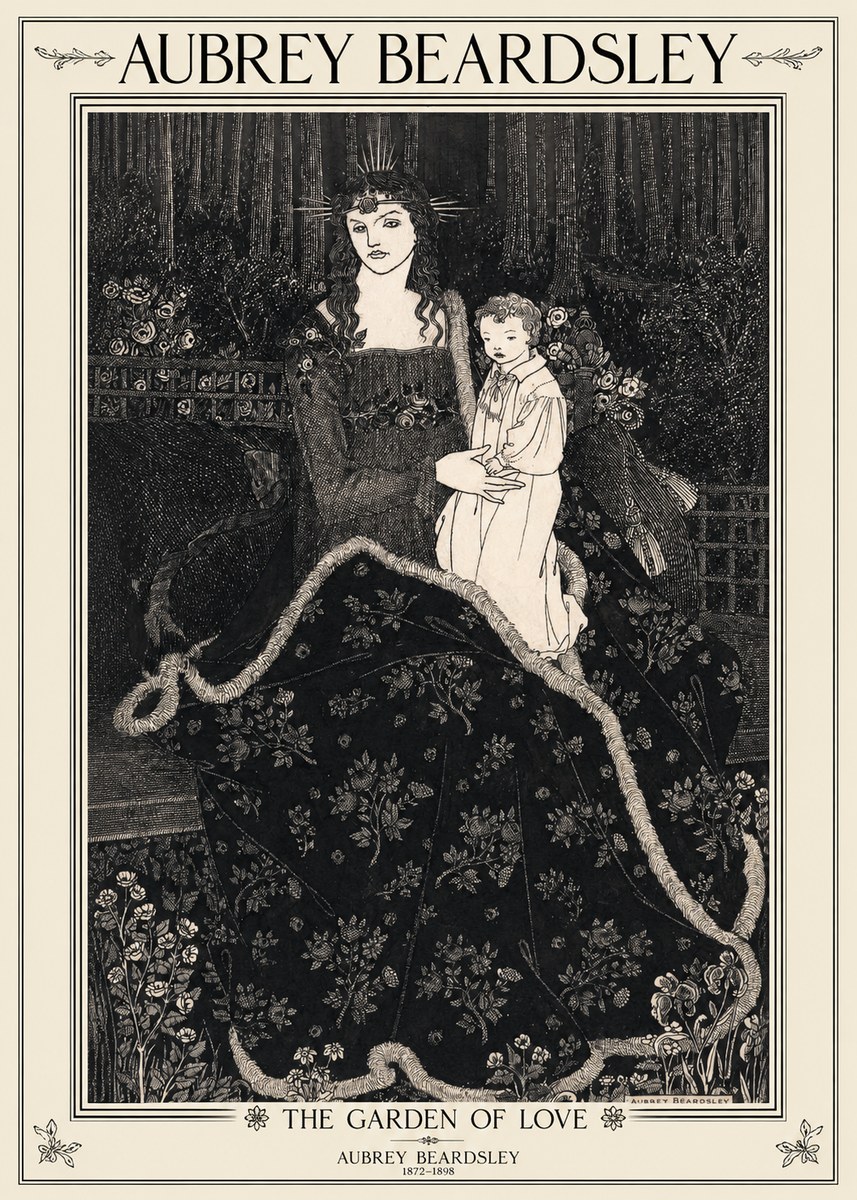 Aubrey Beardsley The Garden of Love No1 - Póster