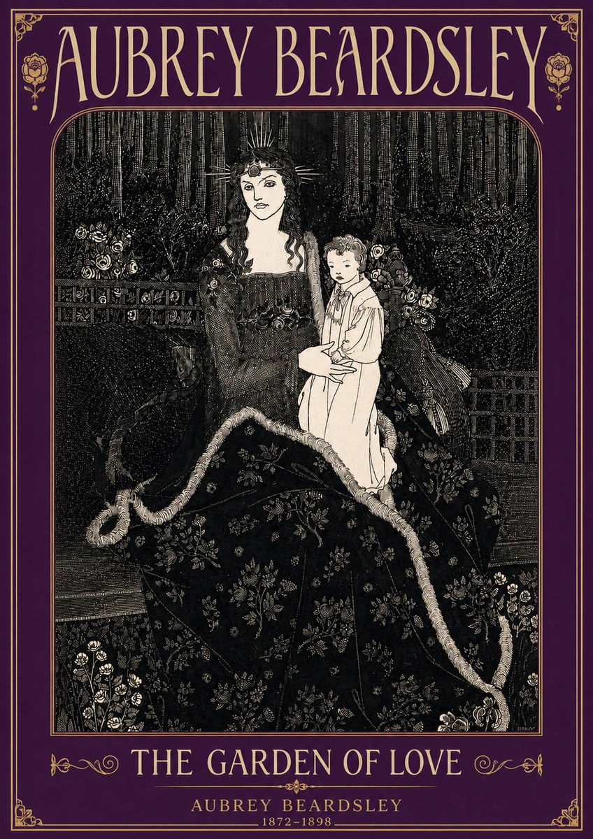 Aubrey Beardsley The Garden of Love No5 - Póster