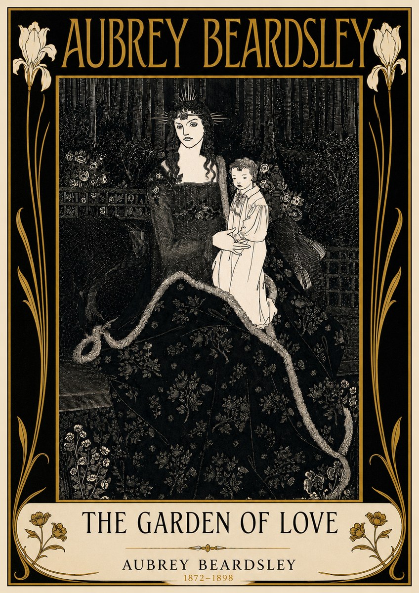 Aubrey Beardsley The Garden of Love No6 - Póster
