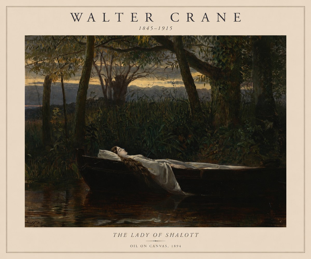 Walter Crane The Lady of Shalott No1 - Póster