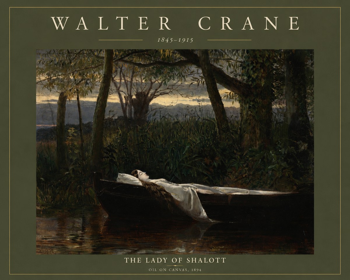 Walter Crane The Lady of Shalott No2 - Póster