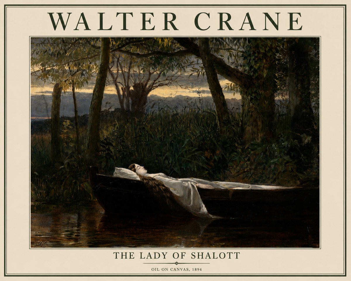 Walter Crane The Lady of Shalott No3 - Póster