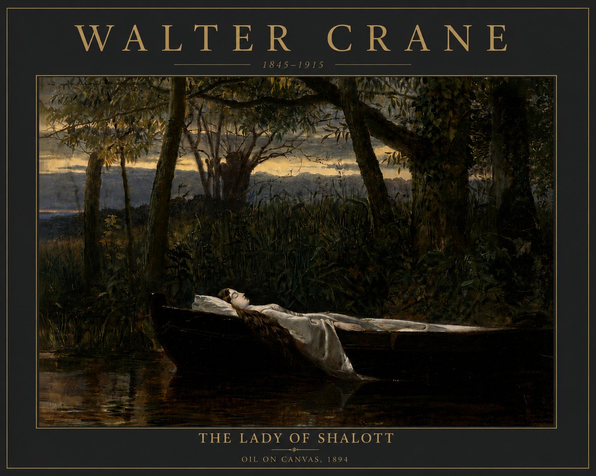 Walter Crane The Lady of Shalott No6 - Póster