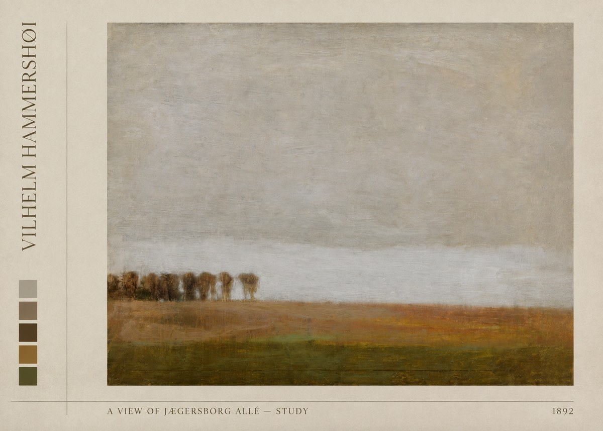 Vilhelm Hammershøi A View of Jægersborg Allé - Study No3 - Póster