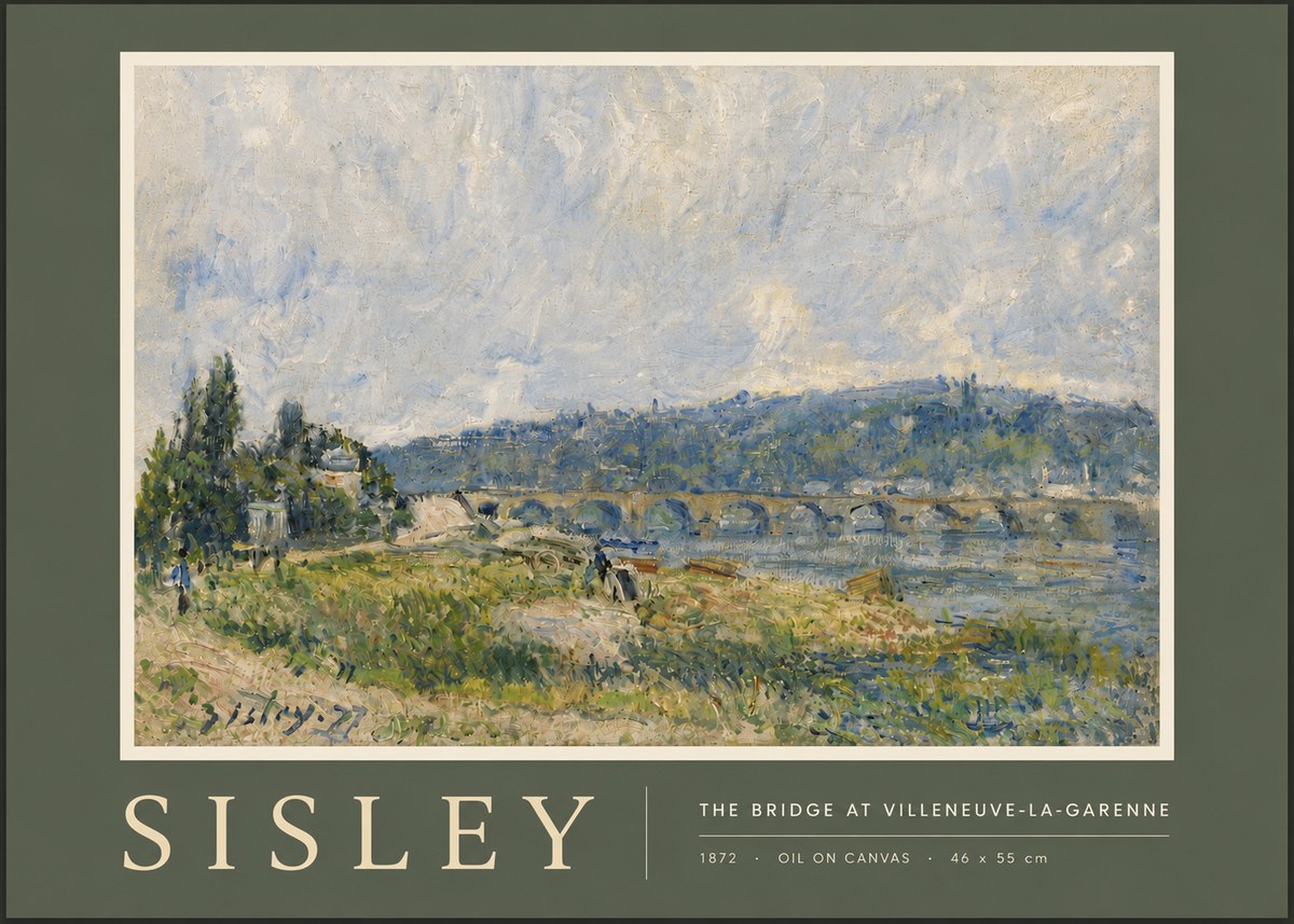 Sisley The Bridge at Villeneuve-la-garenne II No5 - Póster