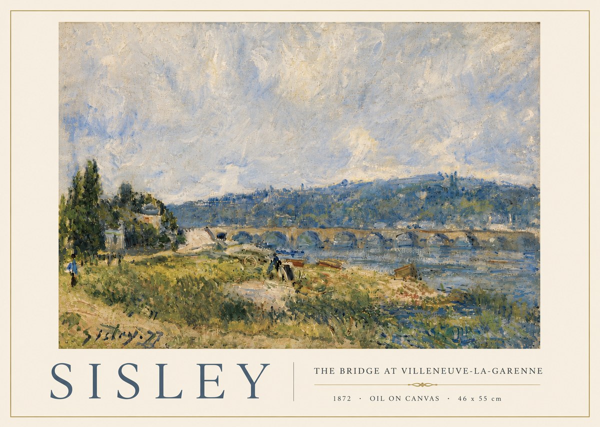 Sisley The Bridge at Villeneuve-la-garenne II No6 - Póster