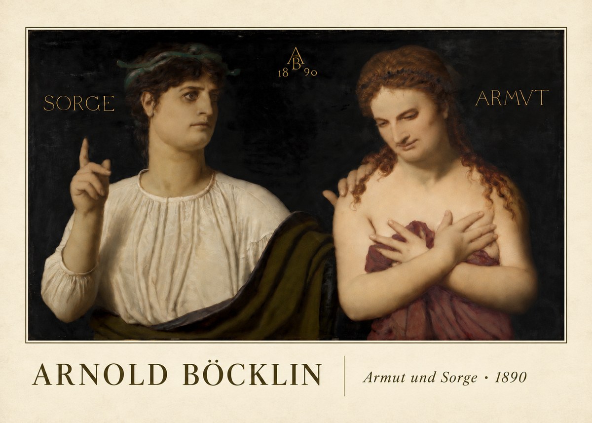 Arnold Böcklin Armut Und Sorge No4 - Póster