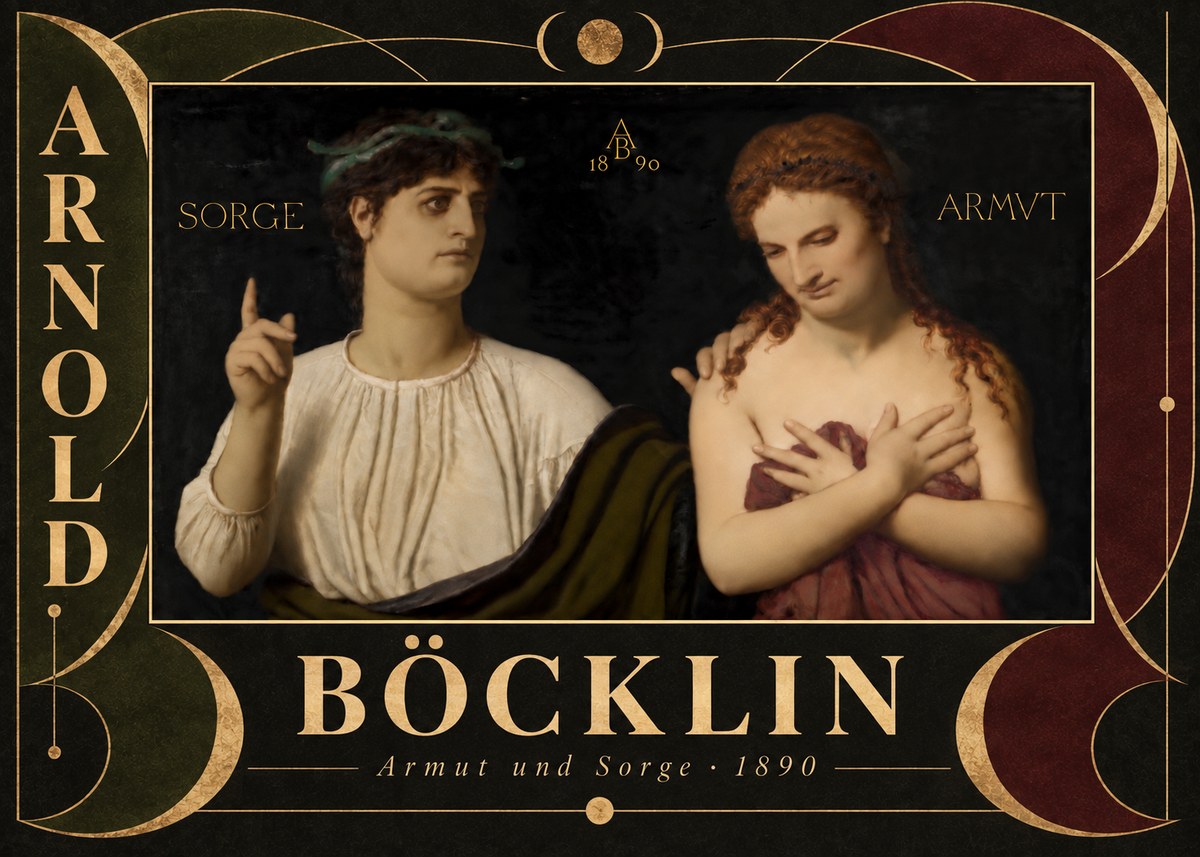 Arnold Böcklin Armut Und Sorge No6 - Póster